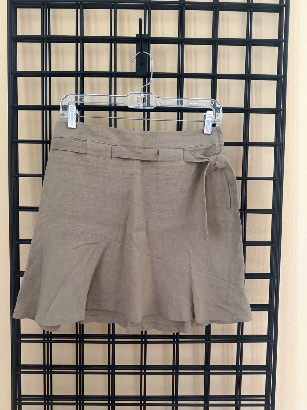 H&M Taupe Flared Tie-Detail Skort